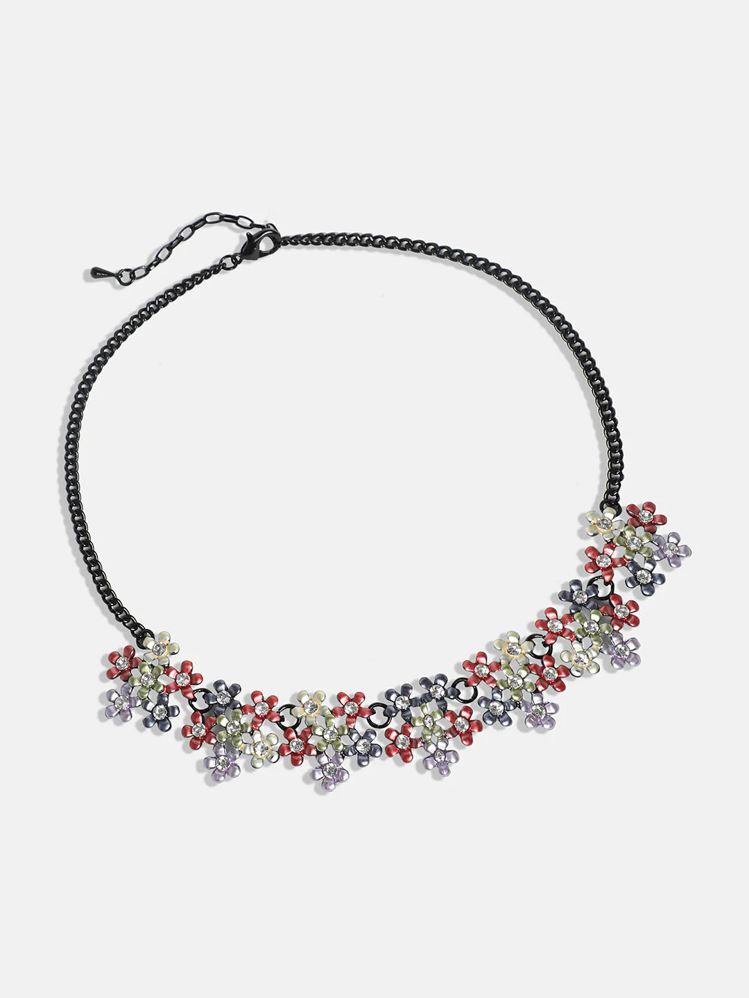 Silver-Plated Stone studded floral Jewellery Set - Image 5