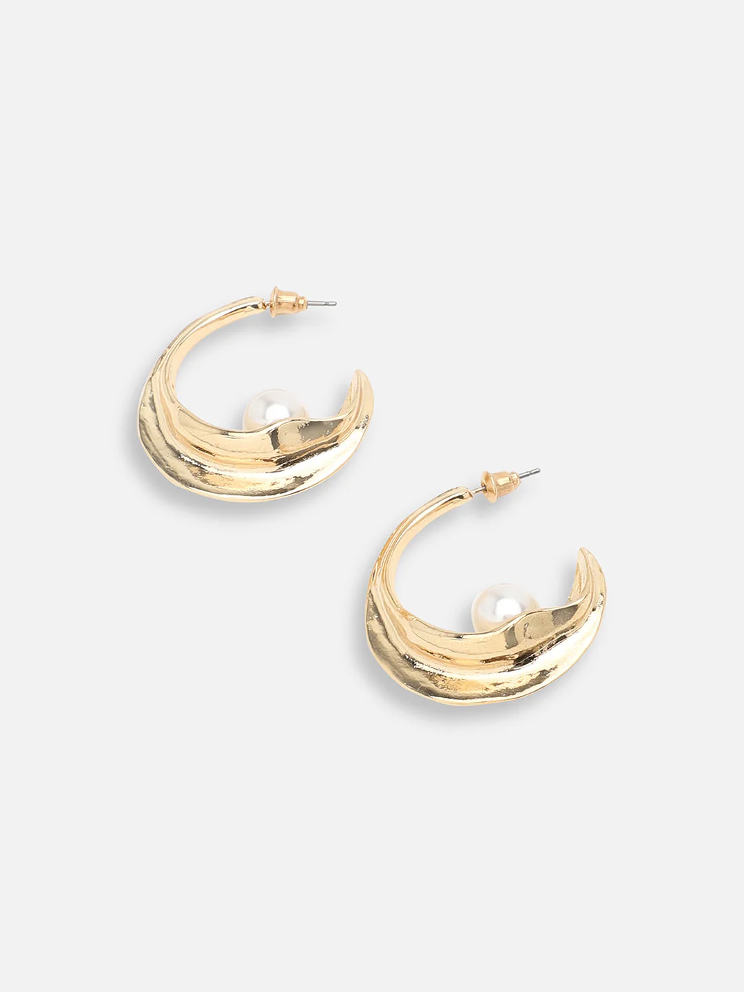 GOLD PLATED CASUAL PEARLS DROP EARRING FOR WOMEN - Image 4