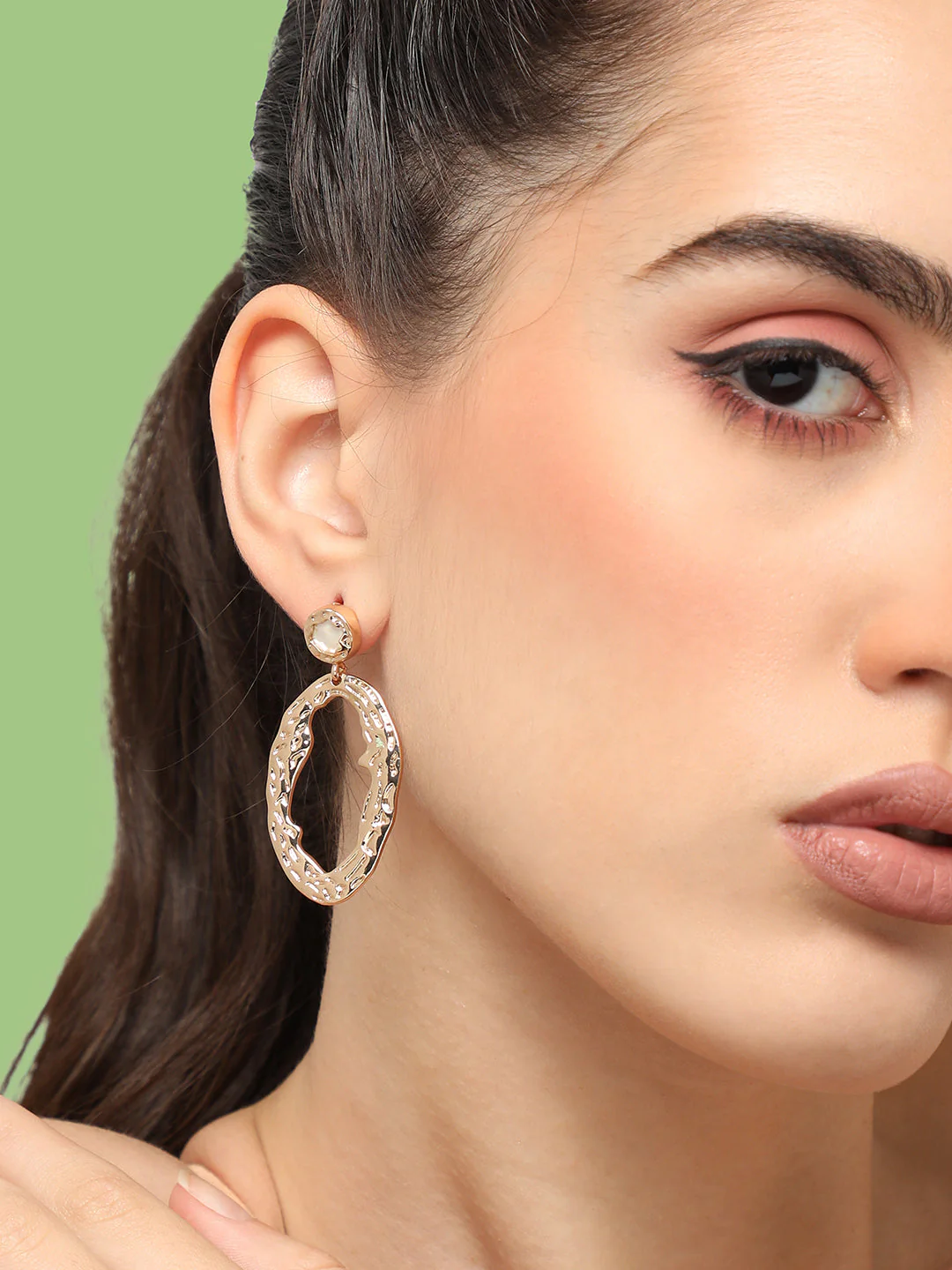 GOLD PLATED PARTY DESIGNER DROP EARRING FOR WOMEN - Image 2
