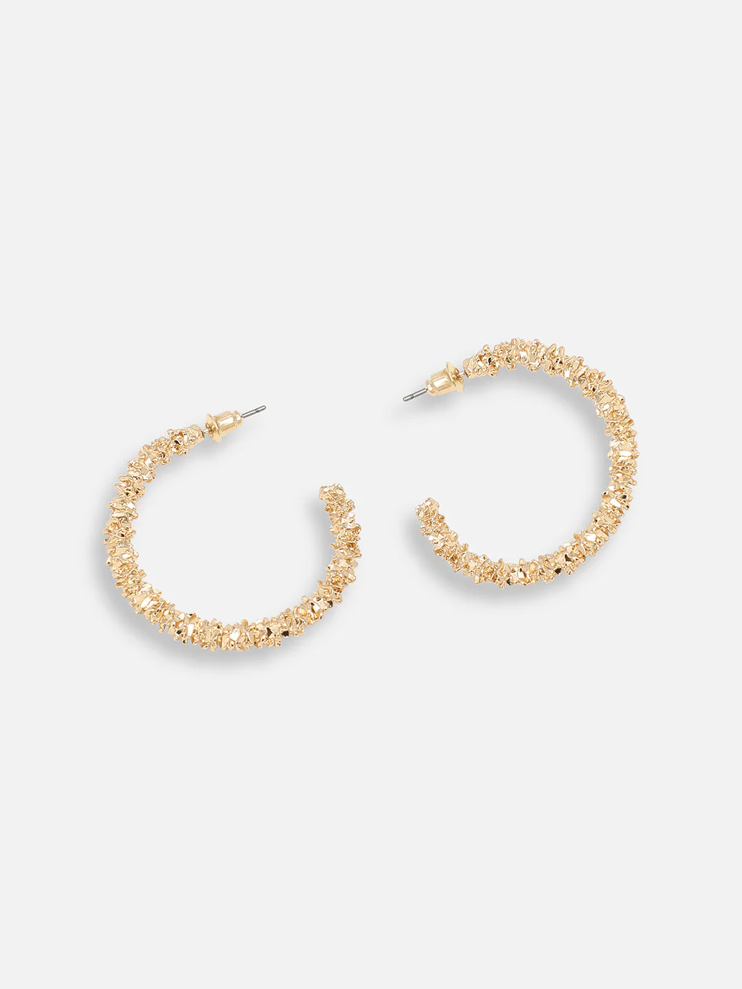 GOLD PLATED PARTY DESIGNER STONE HOOP EARRING FOR WOMEN - Image 5