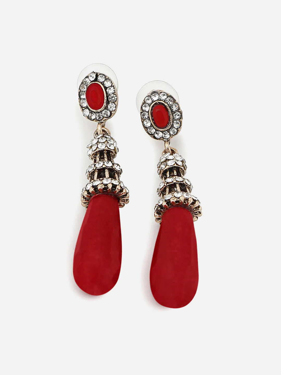 Gold Plated Designer Stone Drop Earring - Image 4