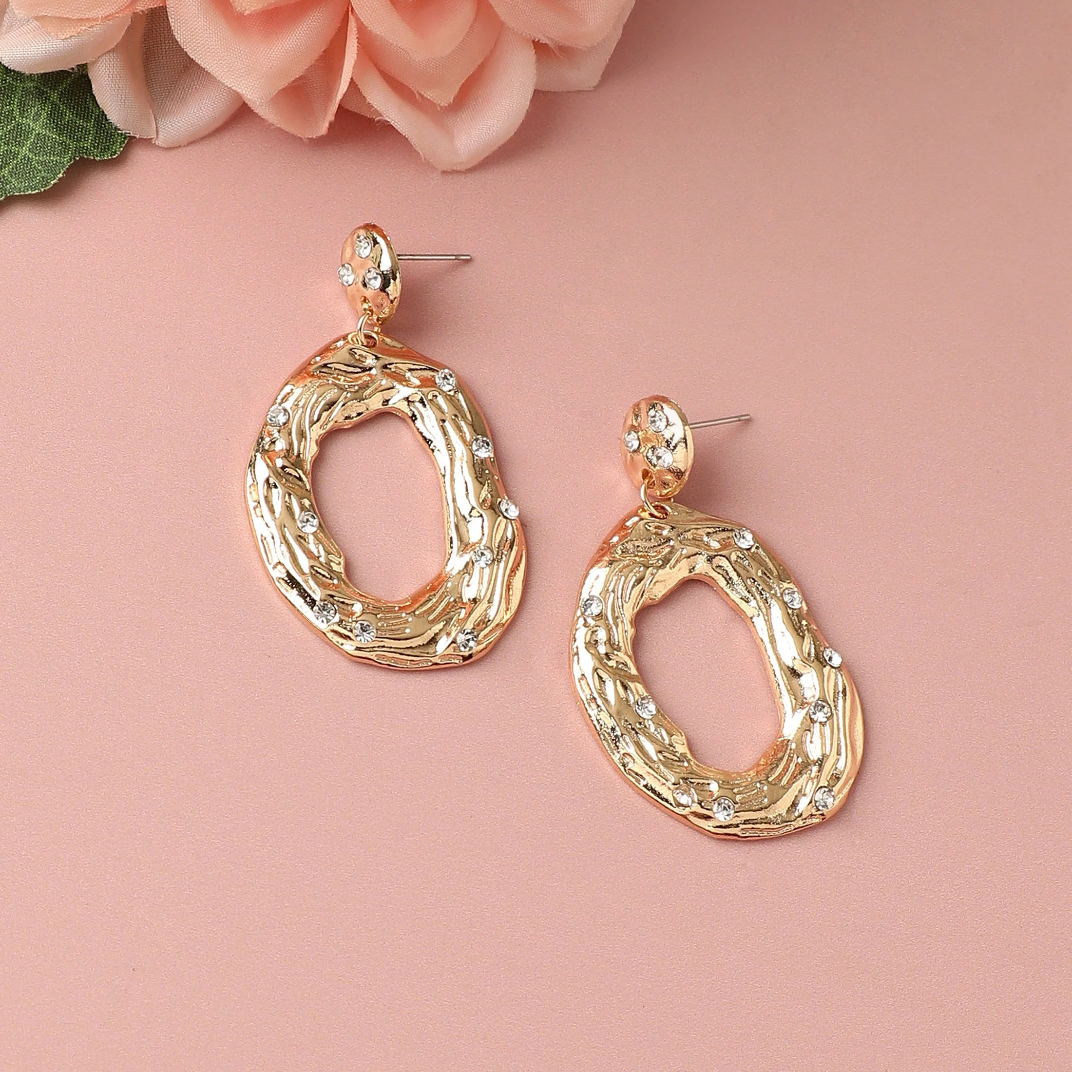 Gold-Plated Drop Earrings Earrings - Image 2