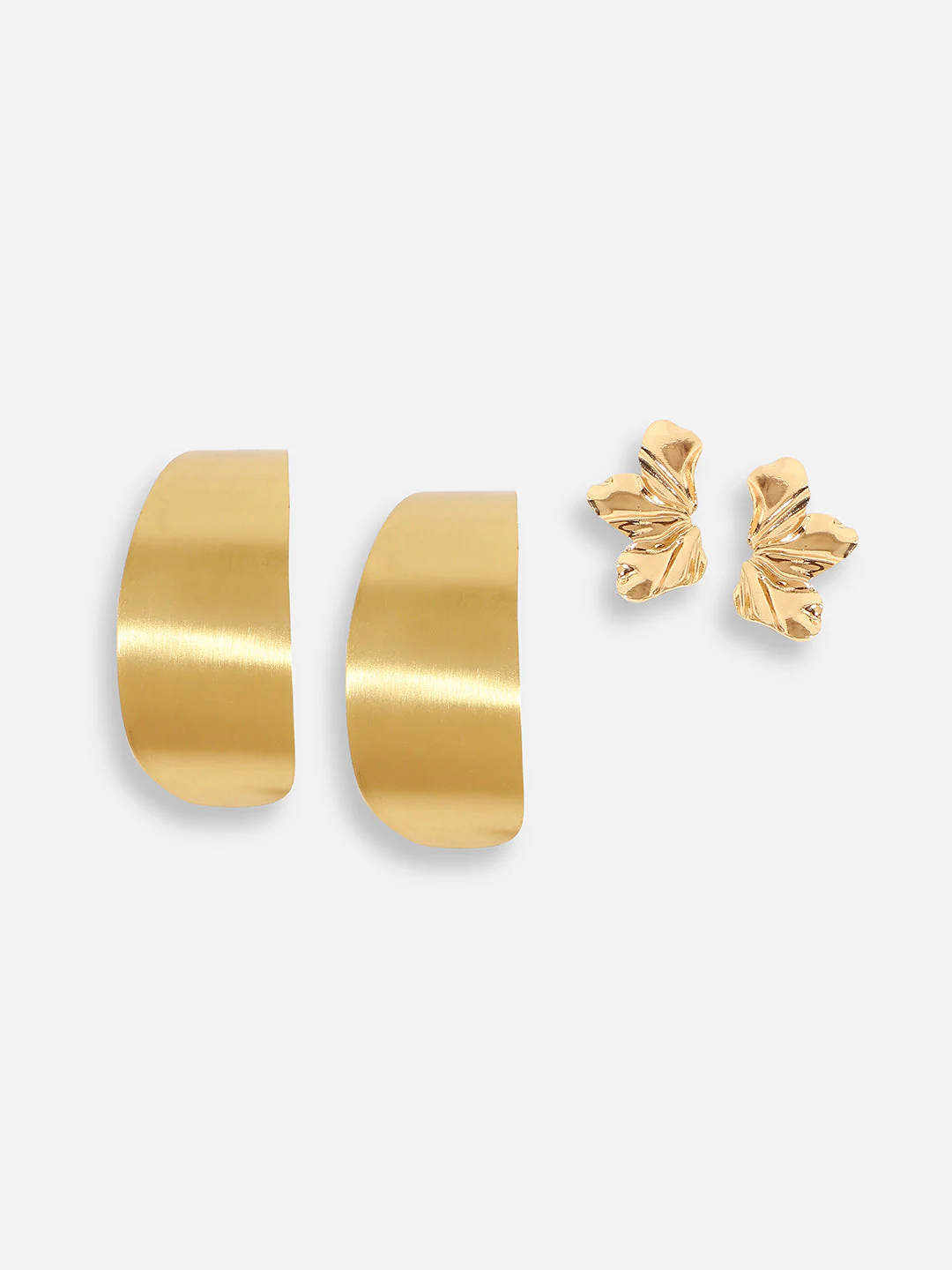 Pack Of Gold Plated Stud & Drop Earrings - Image 5
