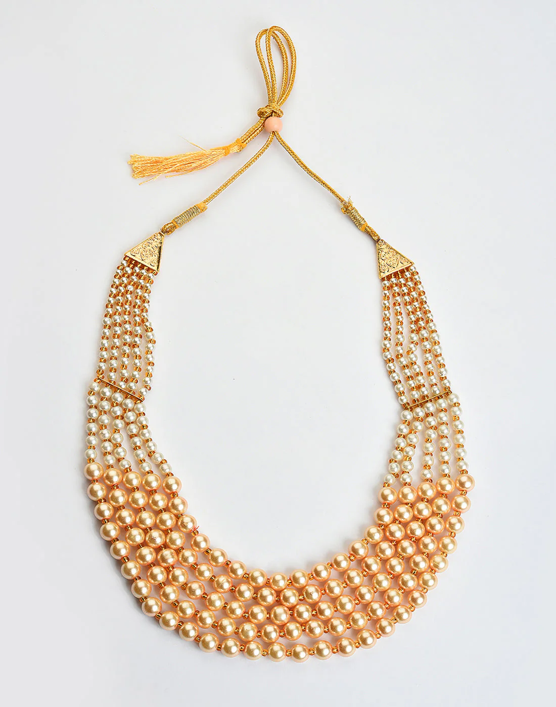 Pearl Beaded Gold Plated Necklace - Image 3