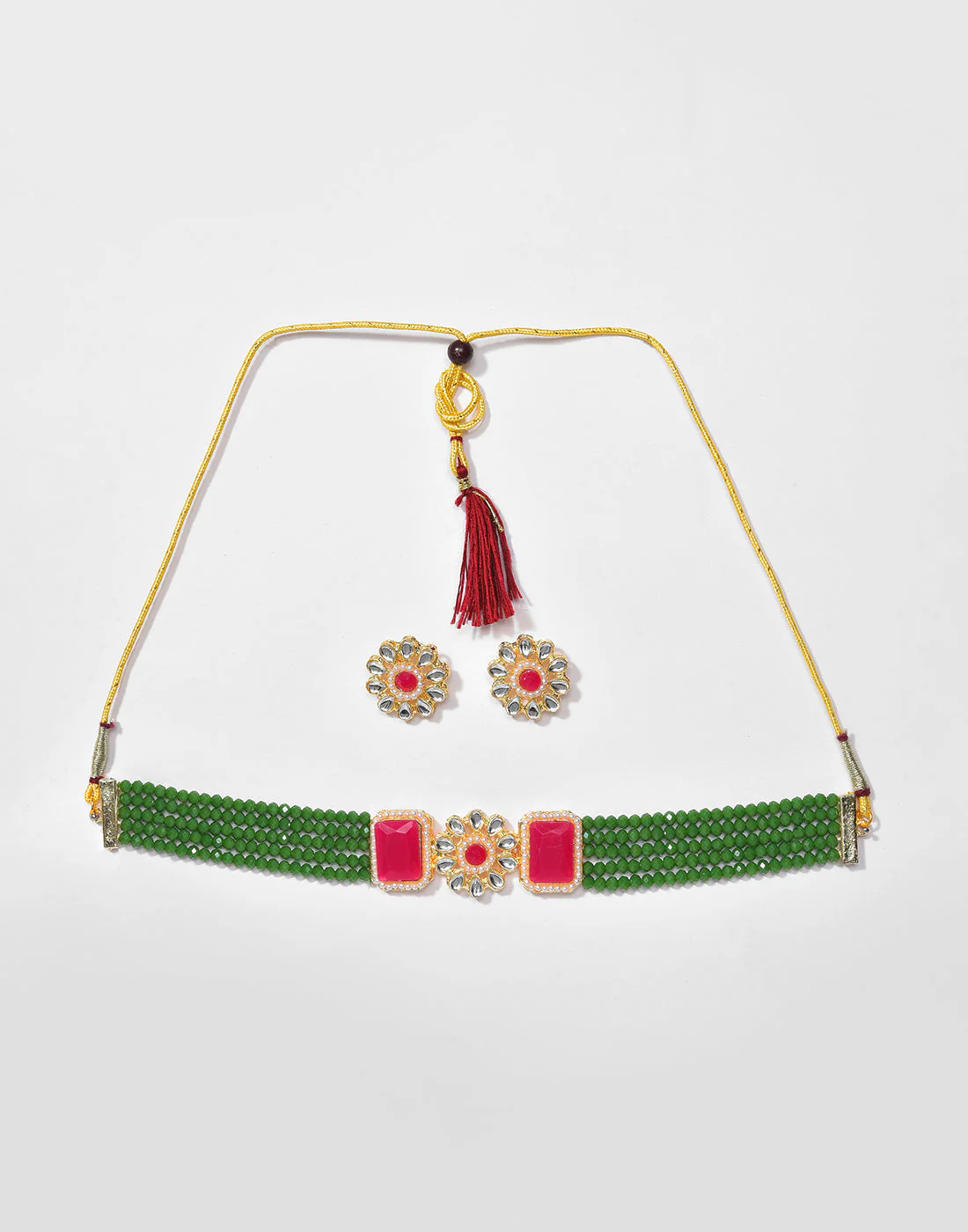 Gold Plated Beaded Necklace Set - Image 2