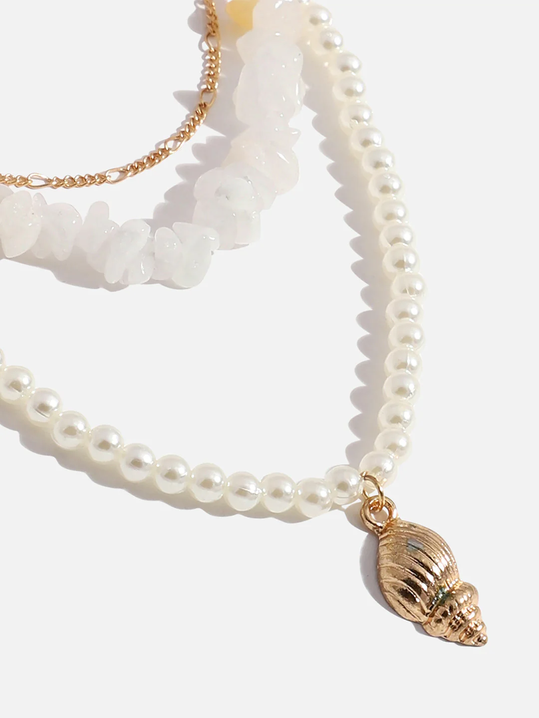 MULTI LAYERED WHITE BEADED NECKLACE - Image 3