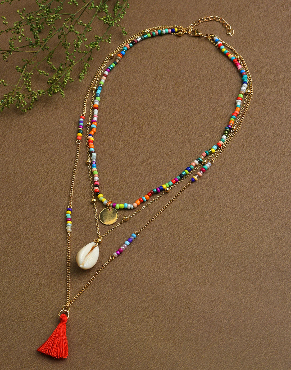 Pack of 3 Gold Plated Beaded Necklace