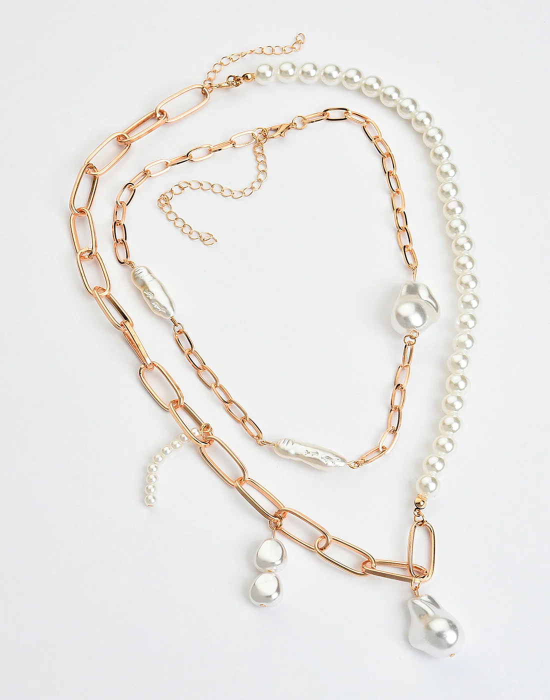 Pack of 2 Gold Plated Pearl Beaded Necklace - Image 3