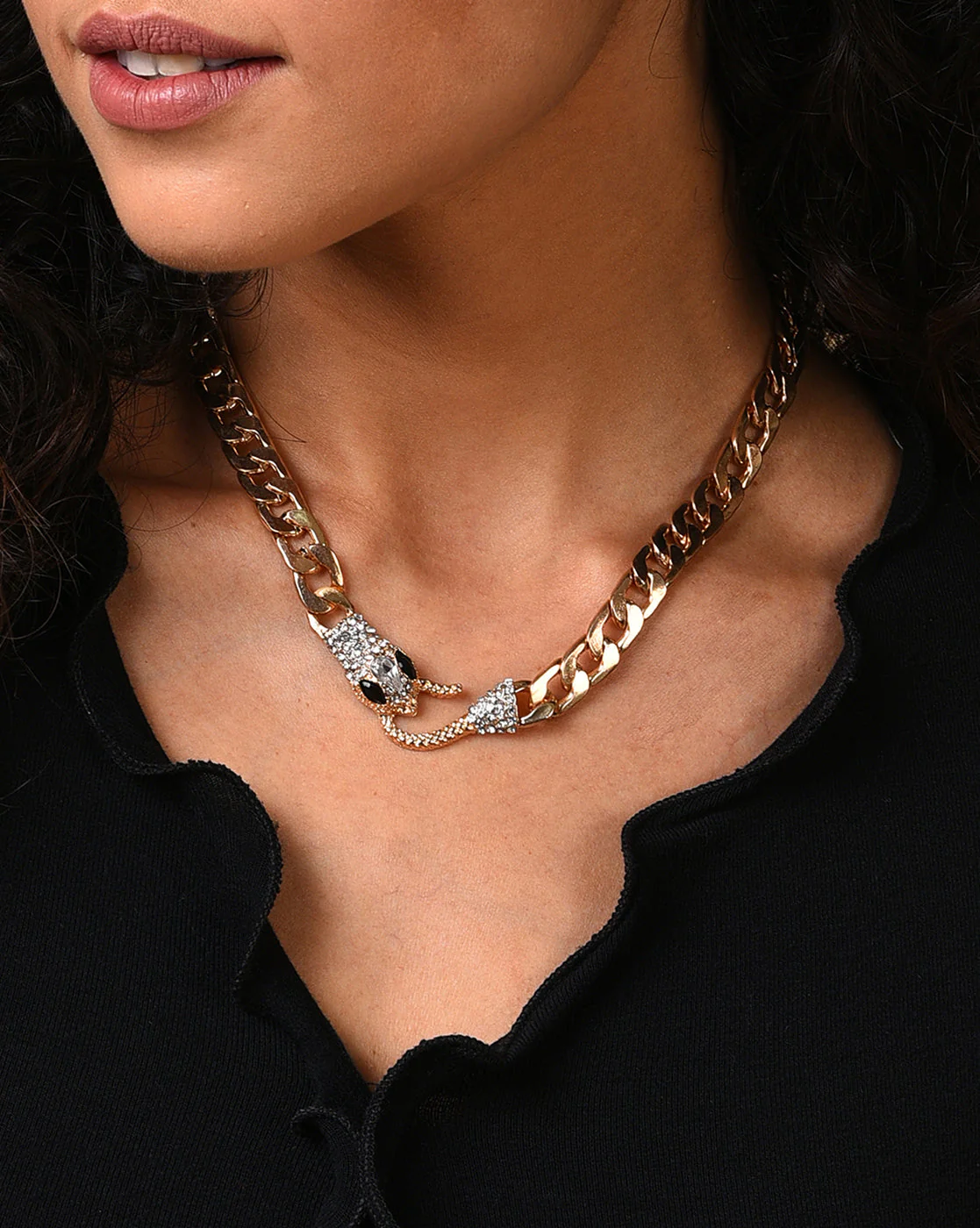 Gold Plated Designer Stone Necklace - Image 2