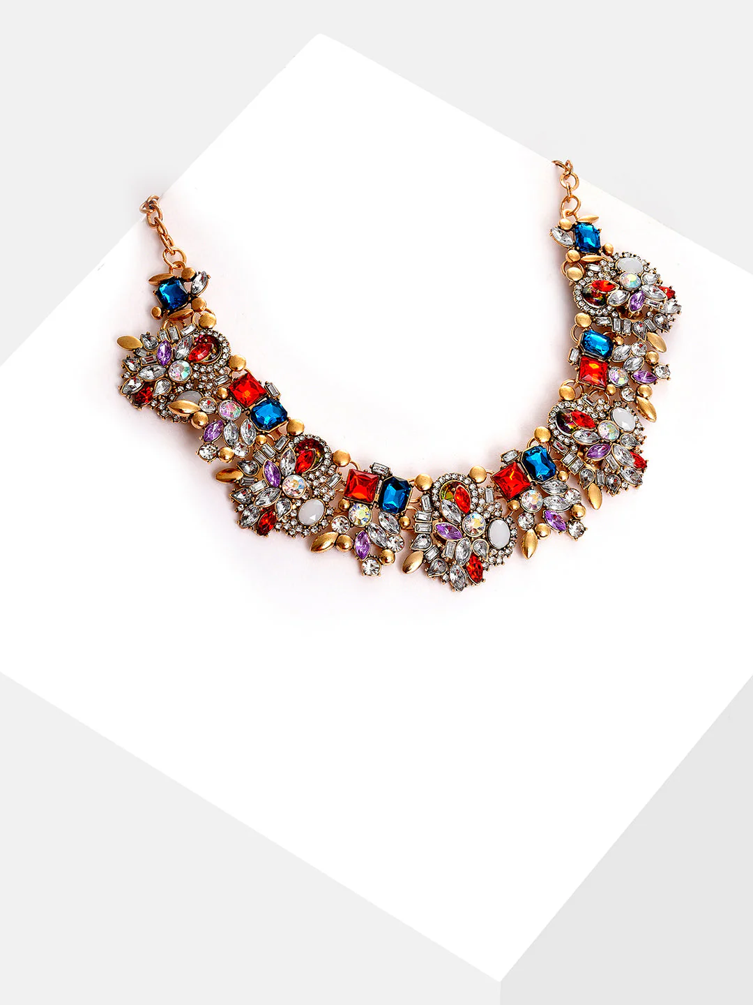 Gold Plated Designer Stone Necklace - Image 3