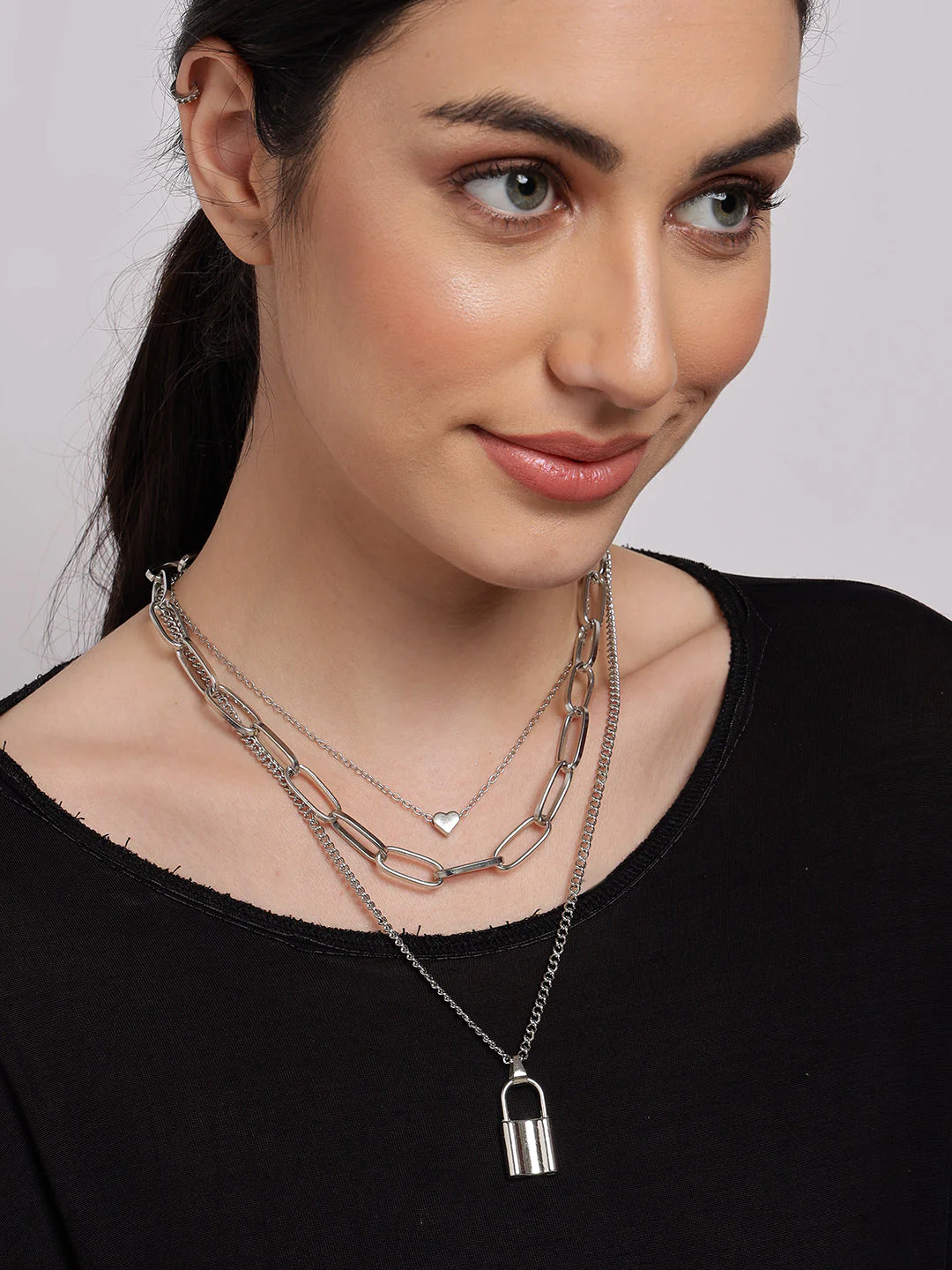 Pack of 3 Silver Plated Trendy Zirconia Chain - Image 2