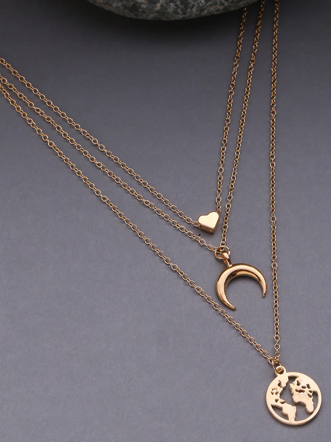 Pack of 3 Gold Plated Trendy Zirconia Chain - Image 3