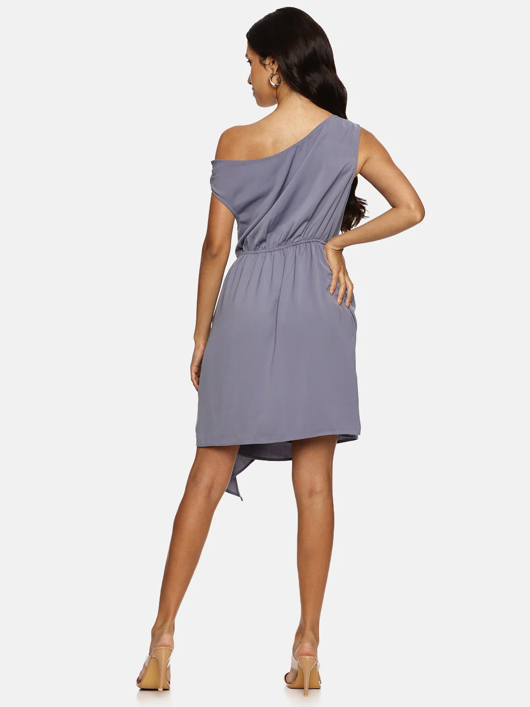IS.U Solid Blue Granite Ruffle Dress - Image 3