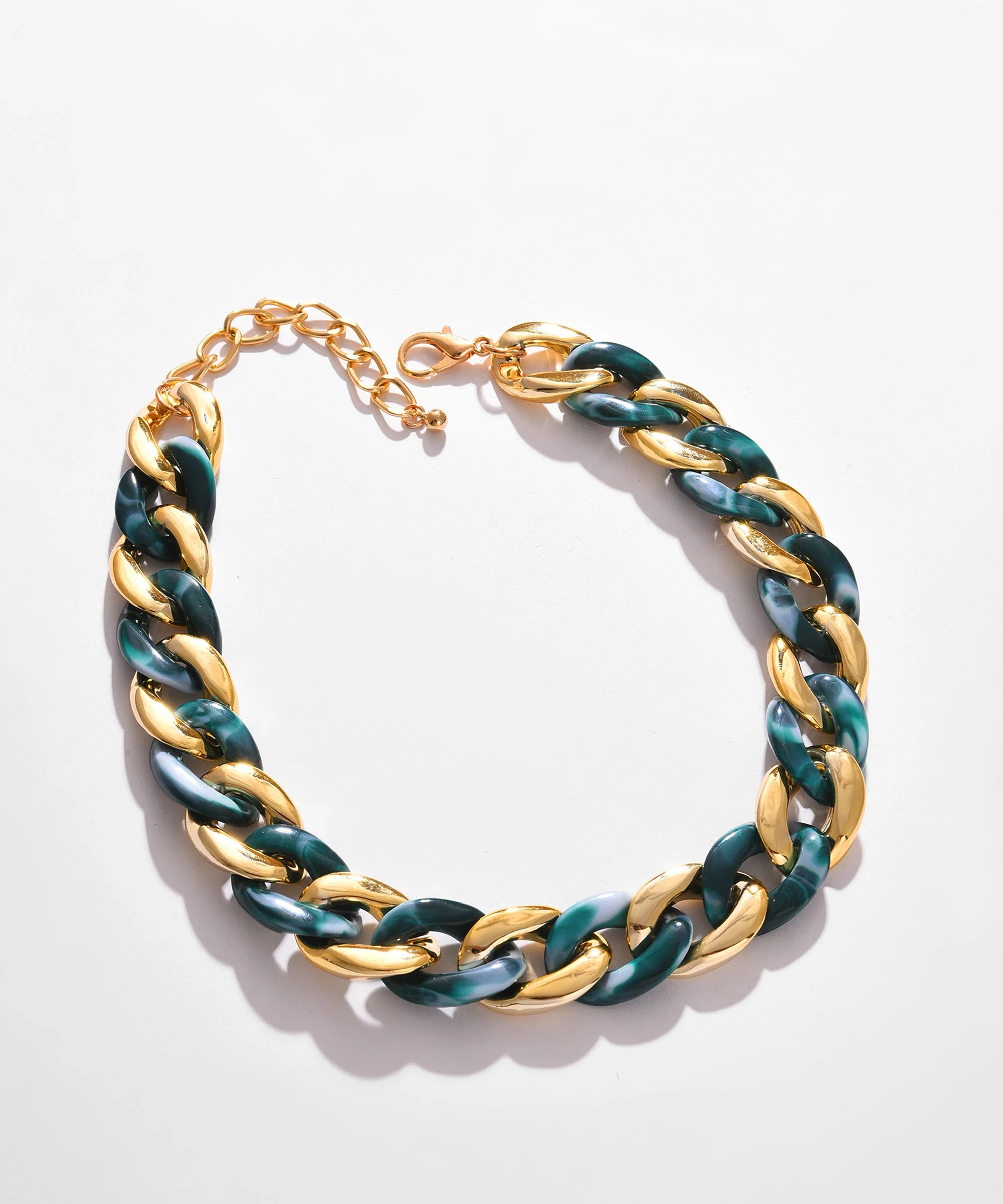 Gold Plated Necklace with Chain Detail - Image 3