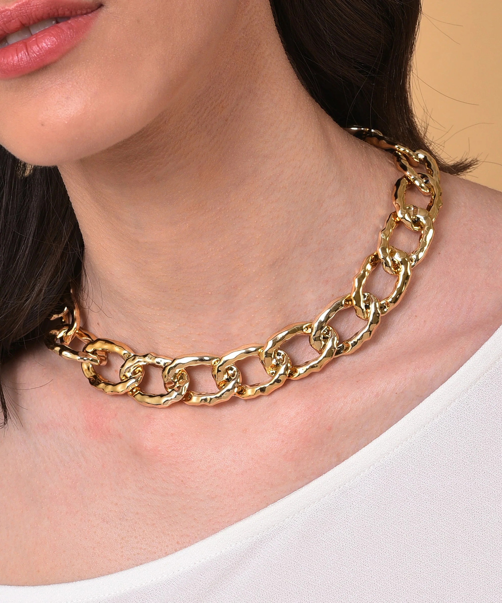 Gold Plated Necklace with Chain Detail - Image 2