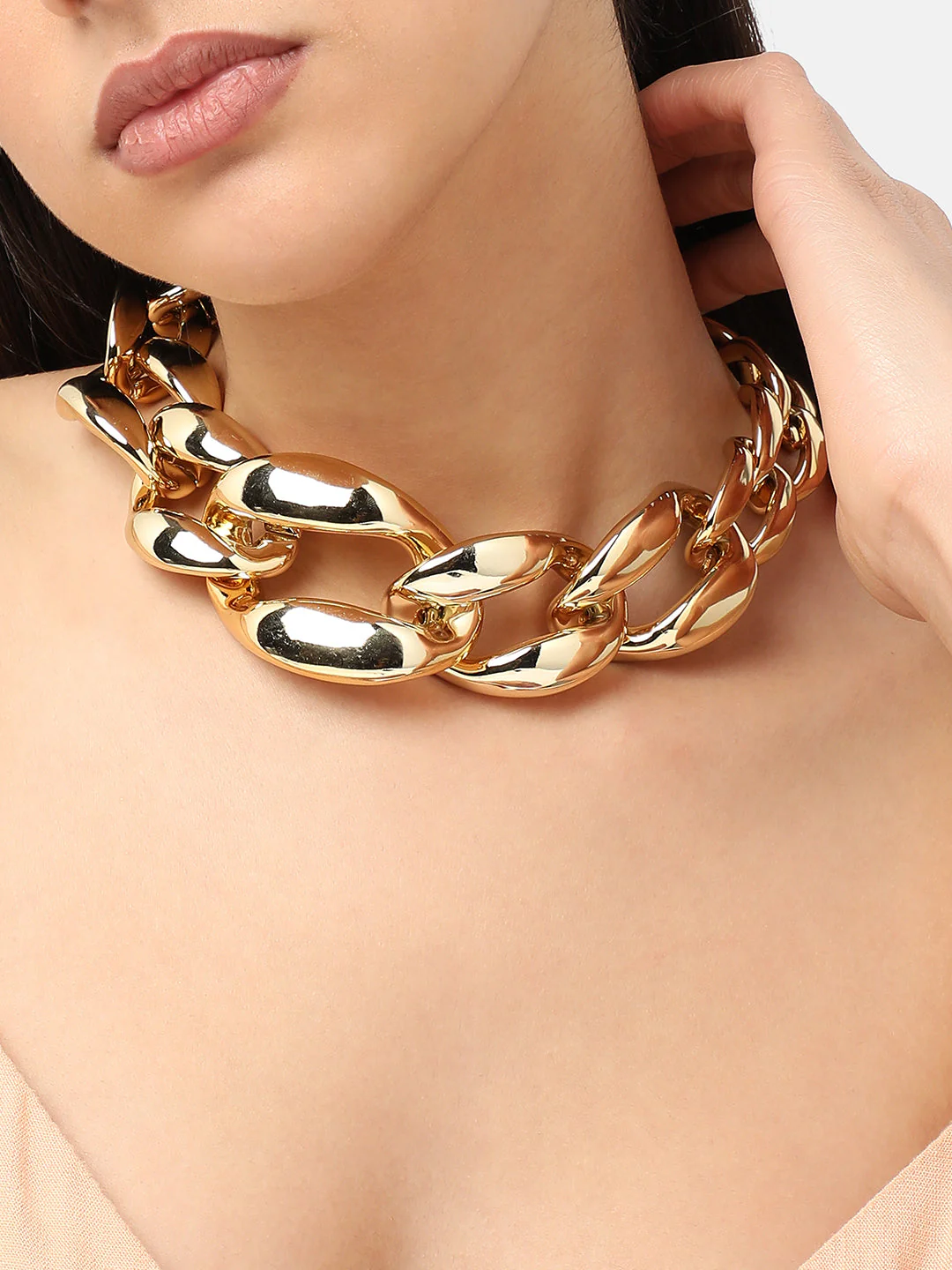 Gold Plated Designer Party Necklace For Women - Image 3