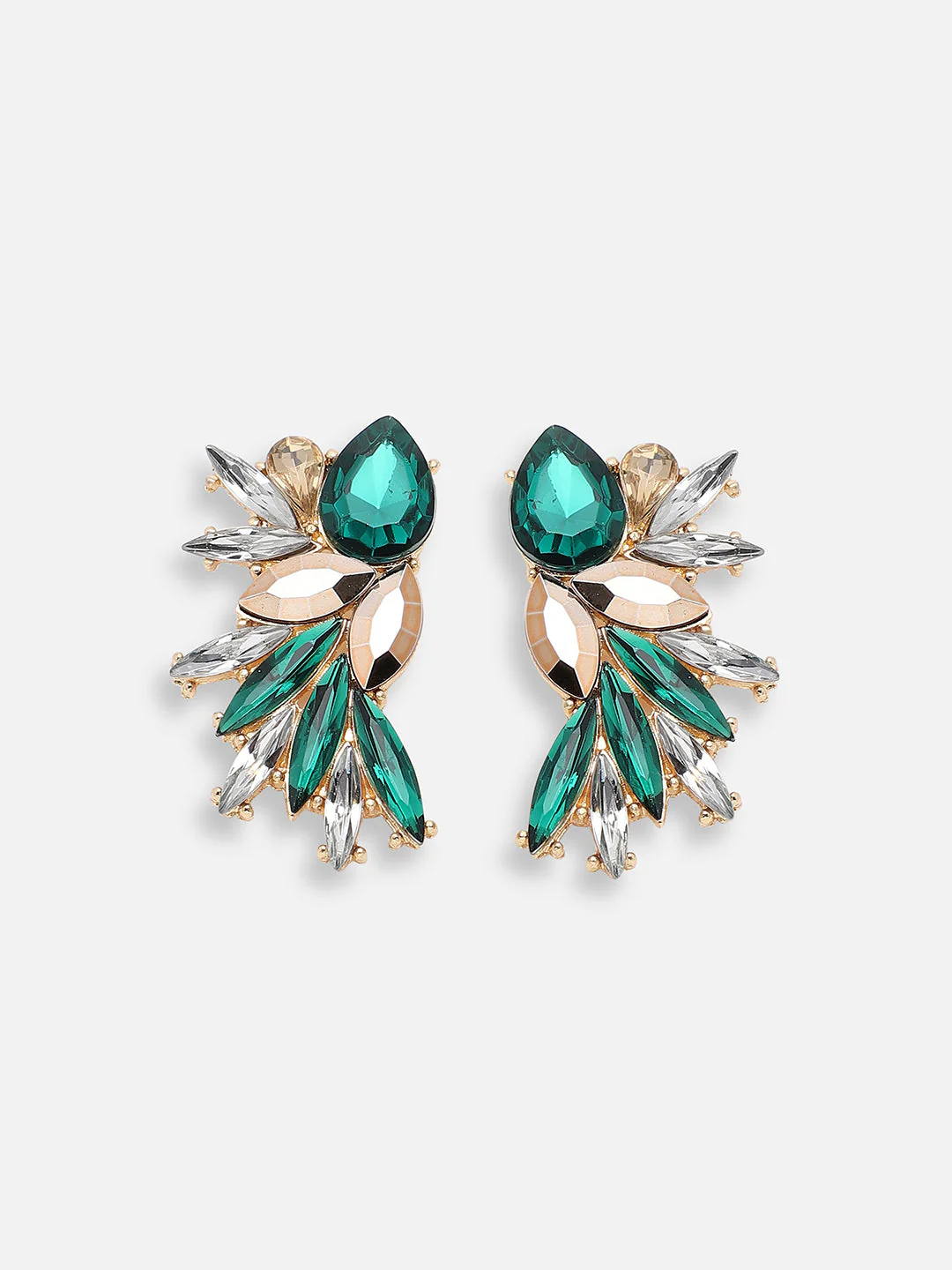 GOLD PLATED PARTY DESIGNER STONE DROP EARRING FOR WOMEN - Image 4