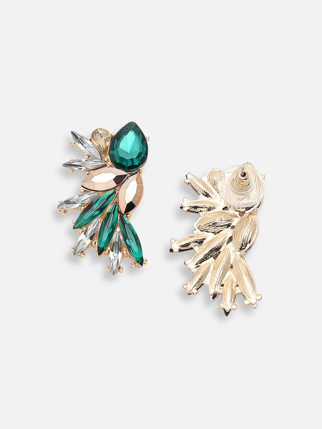 GOLD PLATED PARTY DESIGNER STONE DROP EARRING FOR WOMEN - Image 5