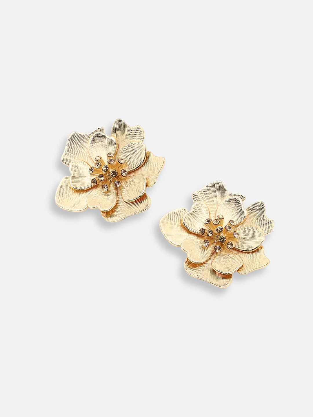 GOLD PLATED PARTY DESIGNER STONE STUD FOR WOMEN - Image 4