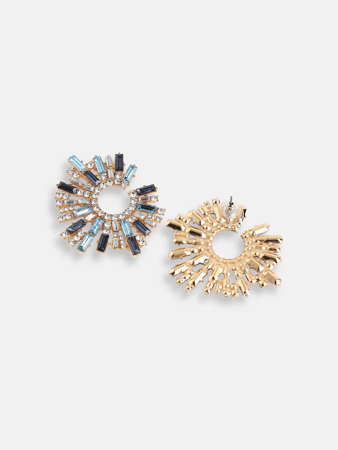 GOLD PLATED PARTY DESIGNER STONE STUD FOR WOMEN - Image 5