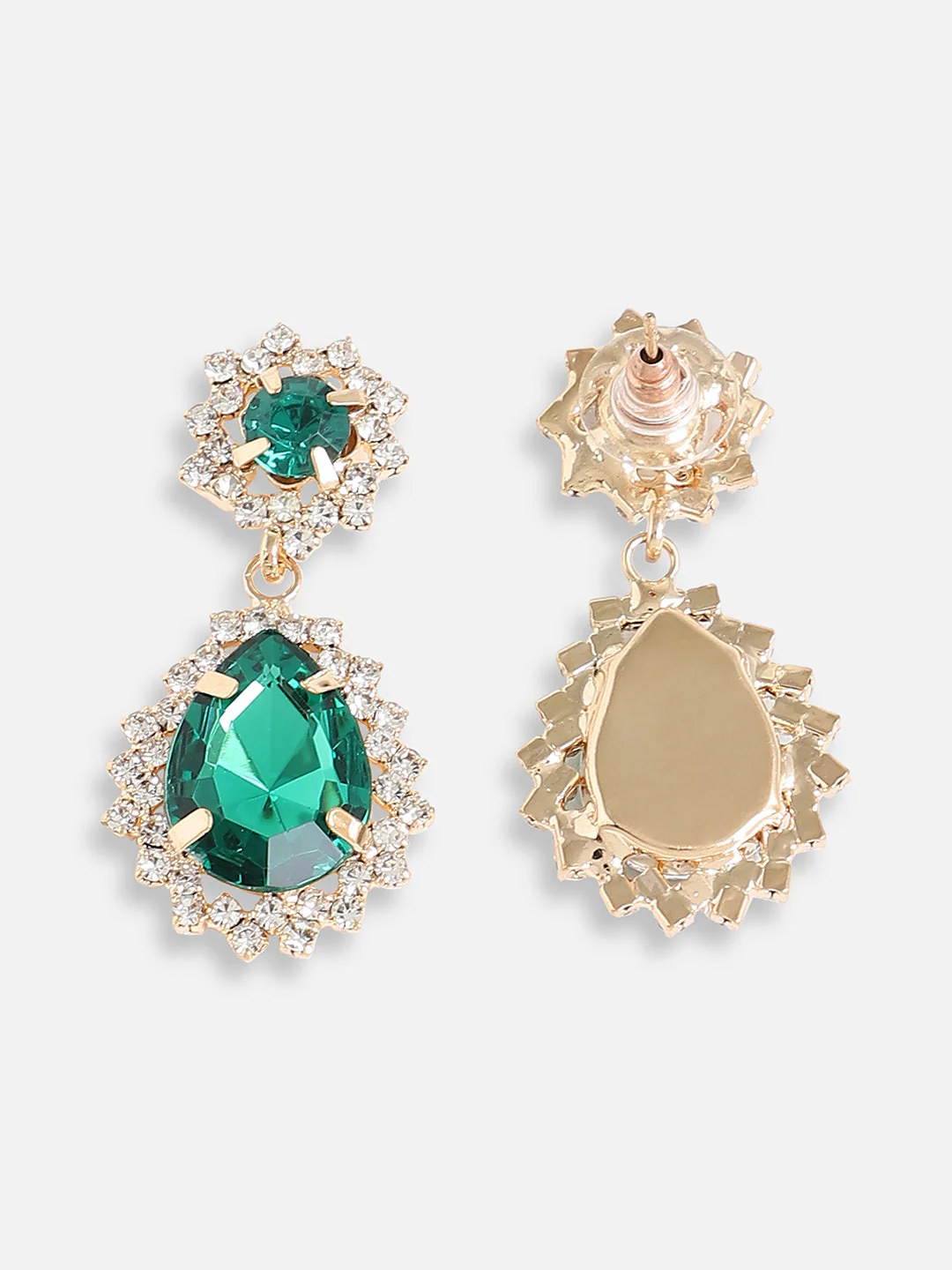 Gold Plated Designer Stone Party Drop Earring For Women - Image 5