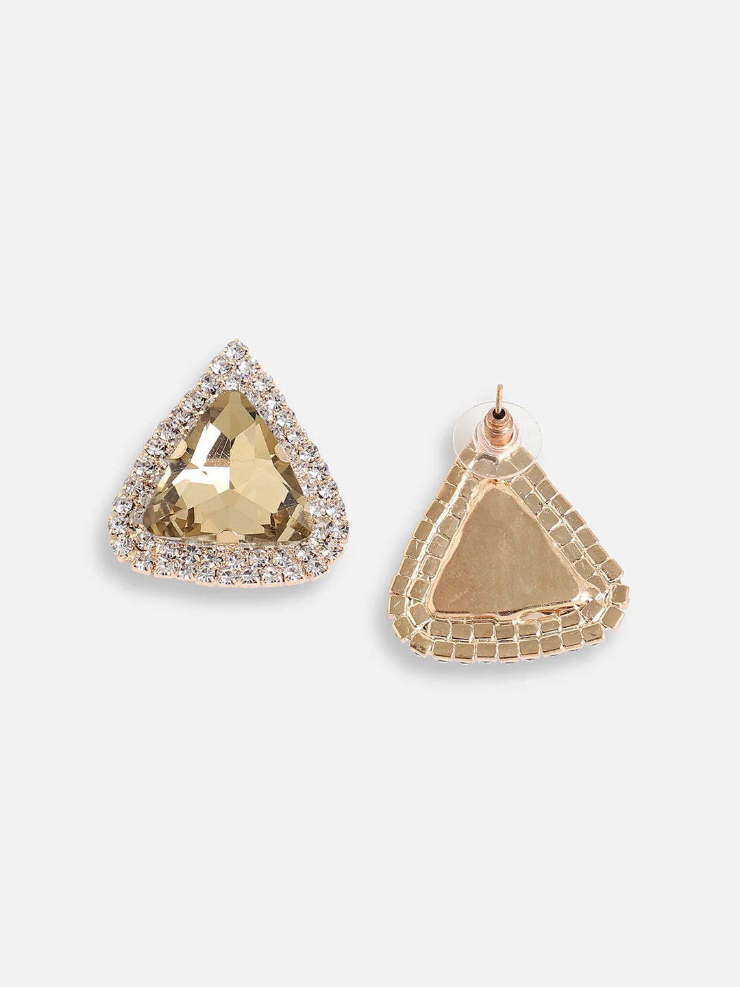 Gold Plated Designer Stone Party Stud For Women - Image 5