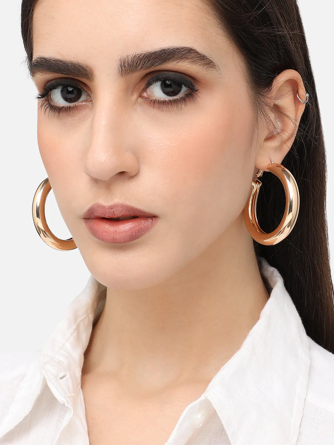 Gold Plated Designer Casual Hoop Earring For Women - Image 3