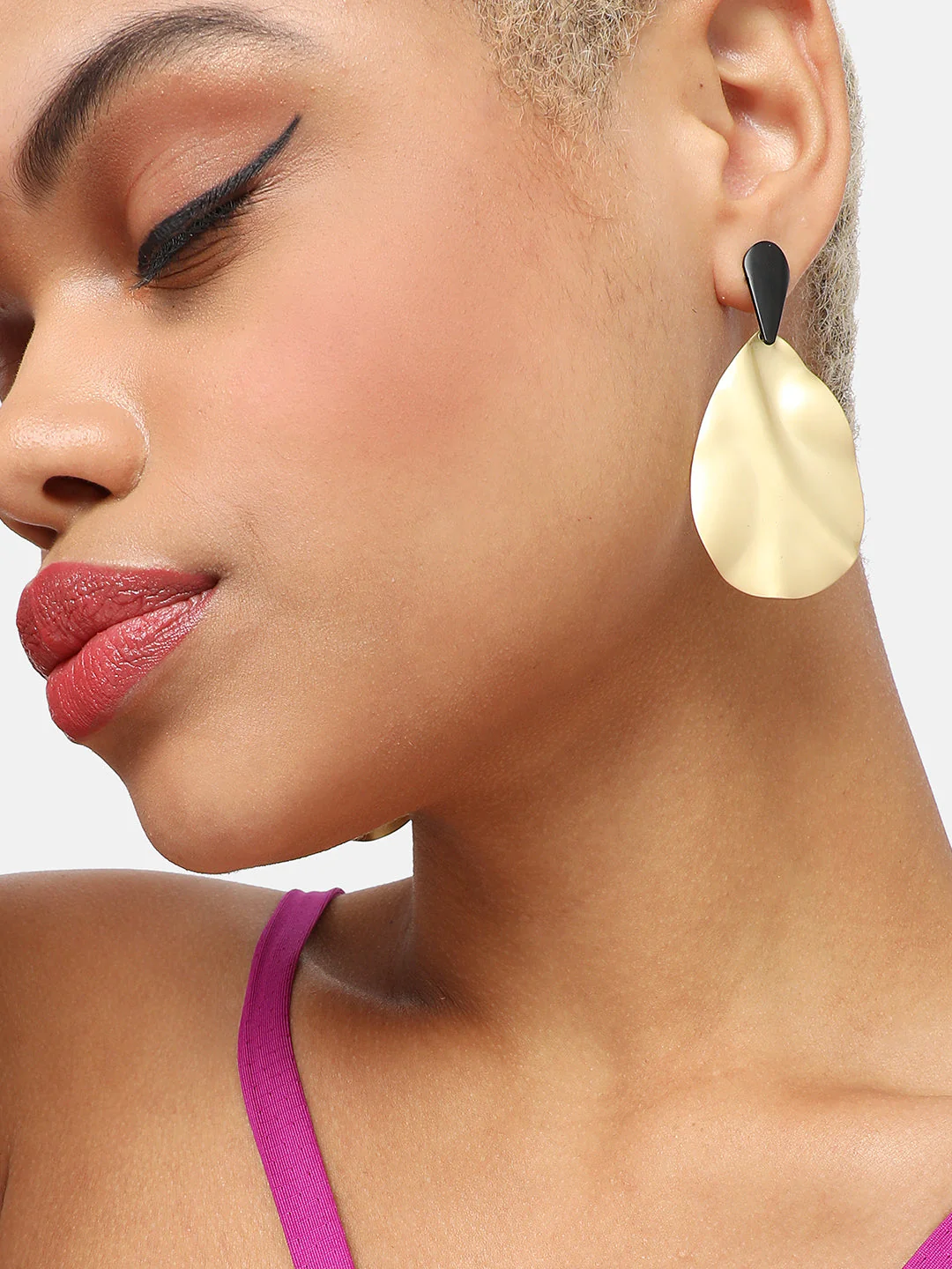 GOLD PLATED PARTY DESIGNER DROP EARRING FOR WOMEN - Image 3
