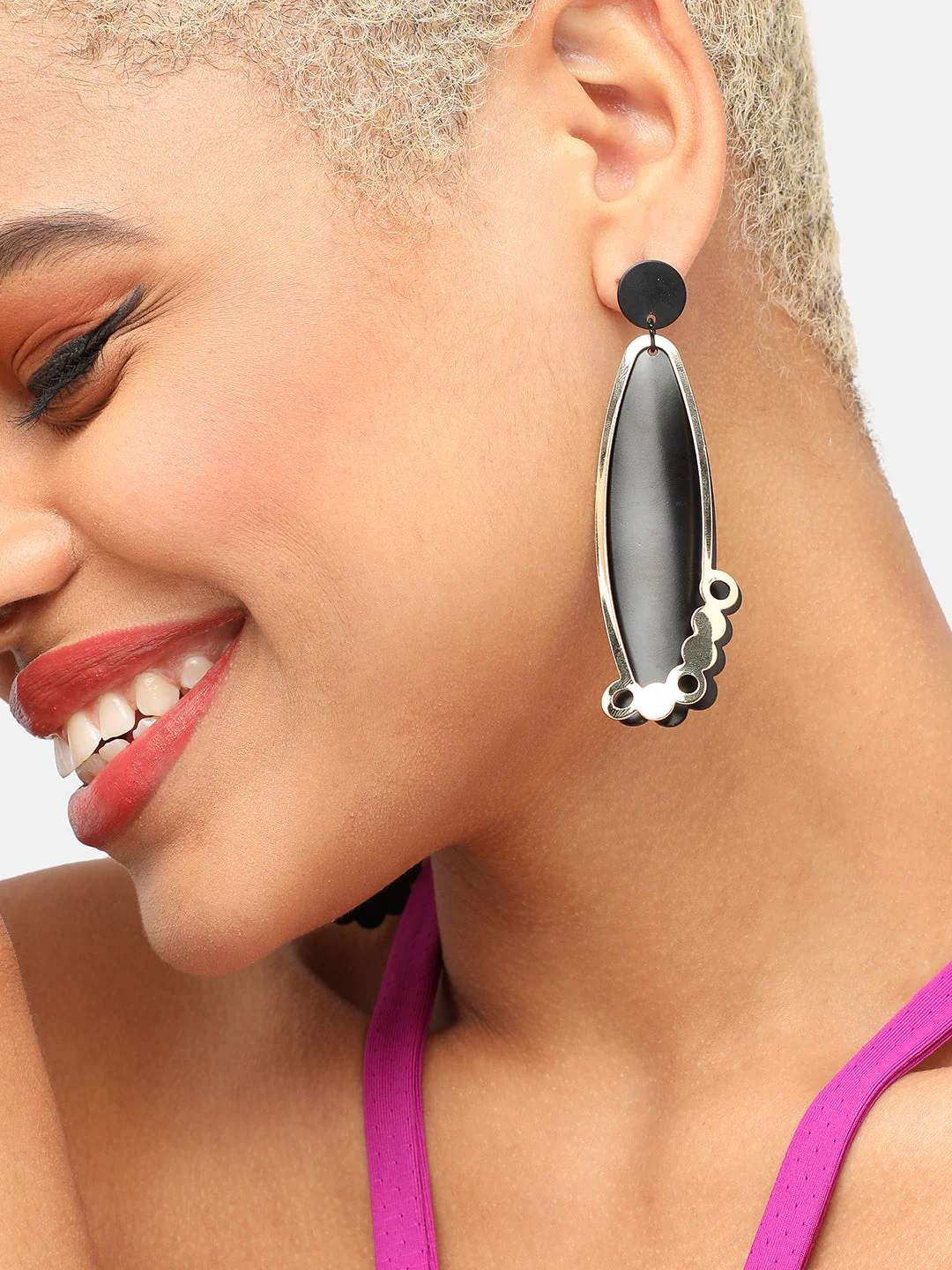 GOLD PLATED PARTY DESIGNER DROP EARRING FOR WOMEN - Image 3