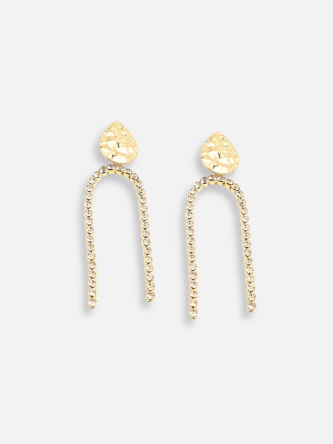 GOLD PLATED PARTY DESIGNER STONE DROP EARRING FOR WOMEN - Image 4