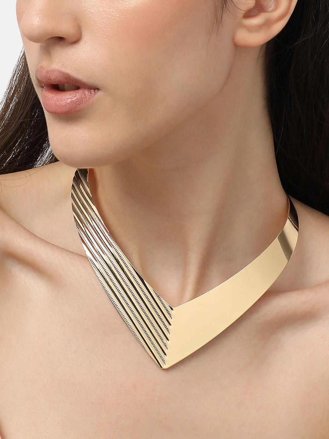 Gold Plated Designer Party Necklace For Women - Image 2