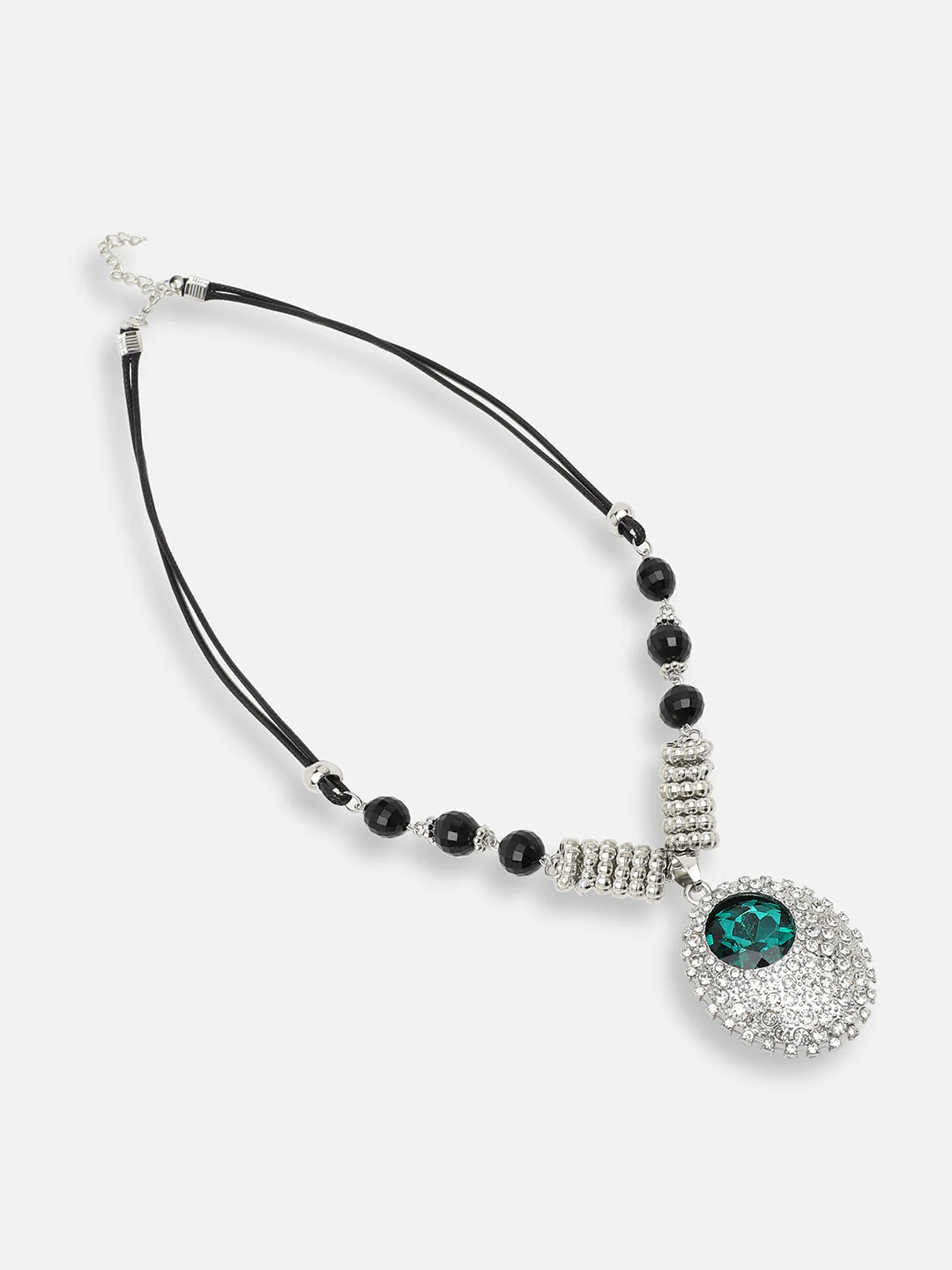 GOLD PLATED PARTY DESIGNER STONE PENDANT NECKLACE FOR WOMEN - Image 4