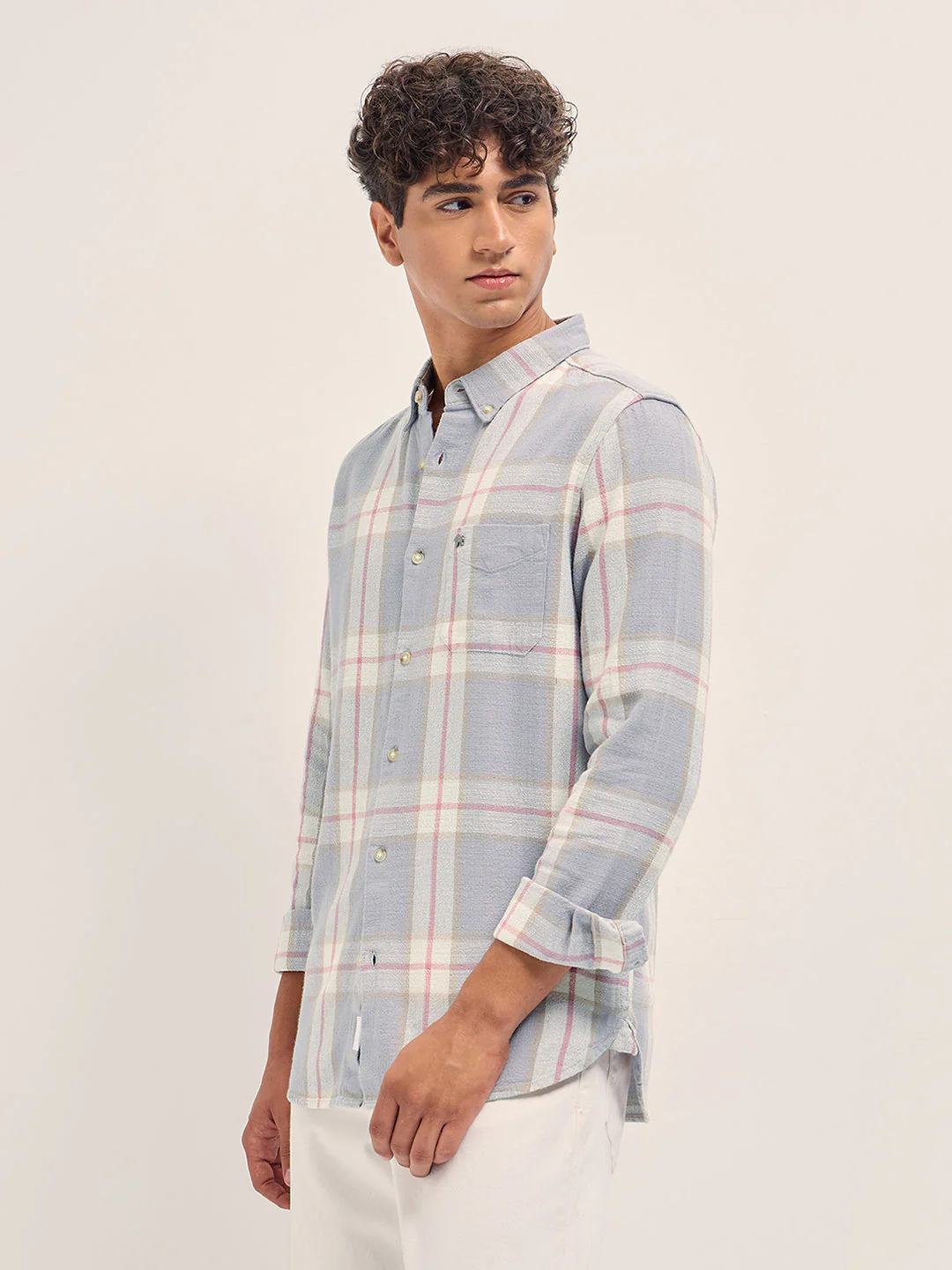 Multicolor Checked Slim Fit Casual Shirt - Image 3