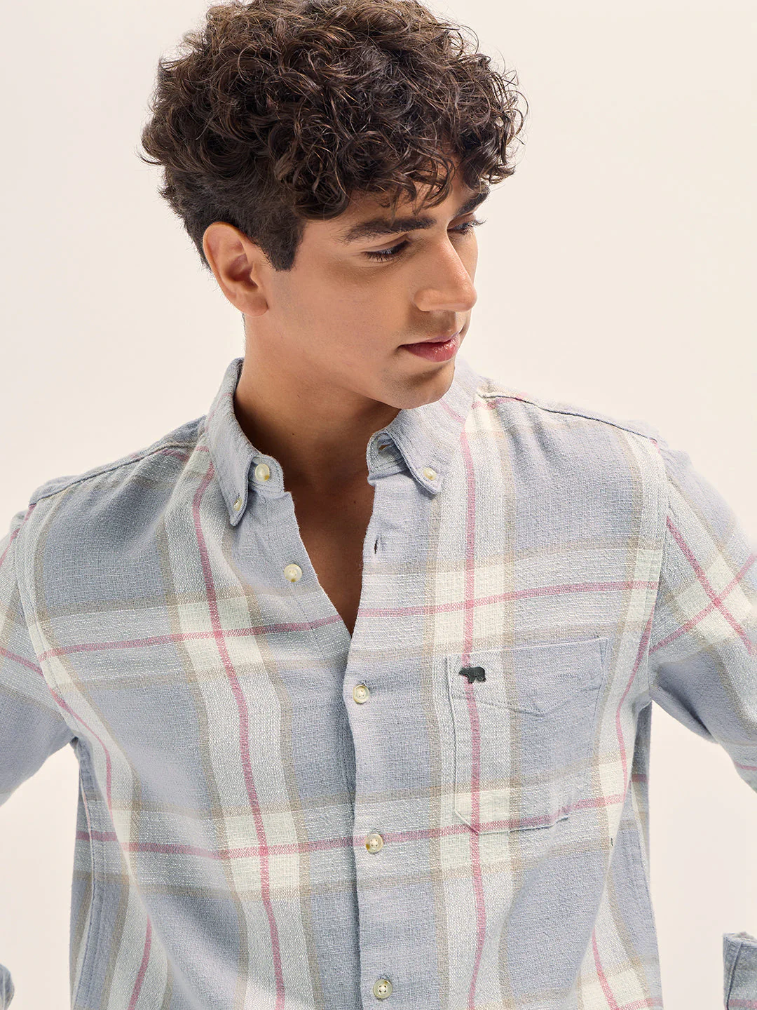 Multicolor Checked Slim Fit Casual Shirt - Image 5