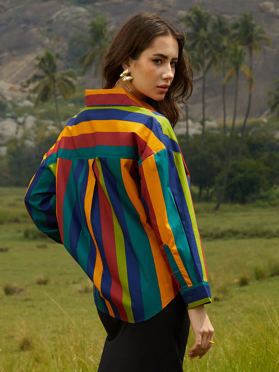 Balanced Striped Oversized Shirt - Image 4