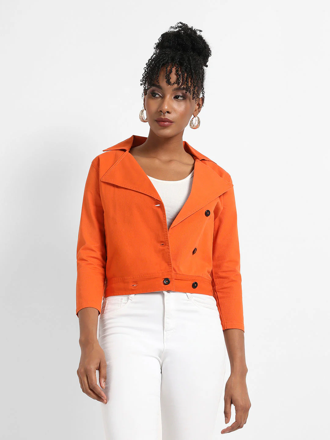 Biker Jacket With Contrast Button - Image 2
