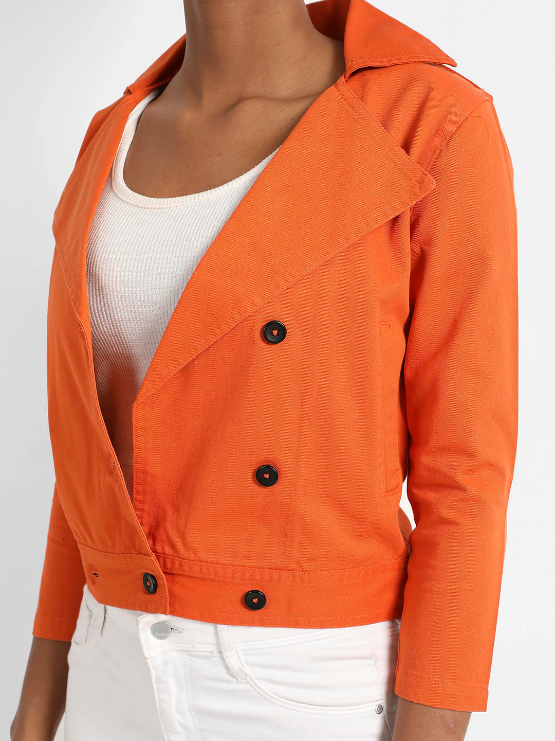 Biker Jacket With Contrast Button - Image 7