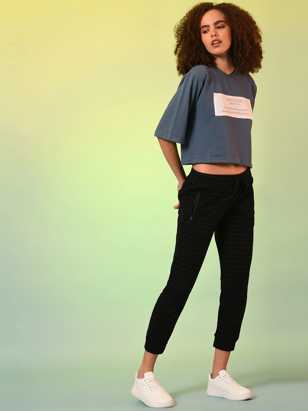Black Striped Cotton Active Joggers - Image 6