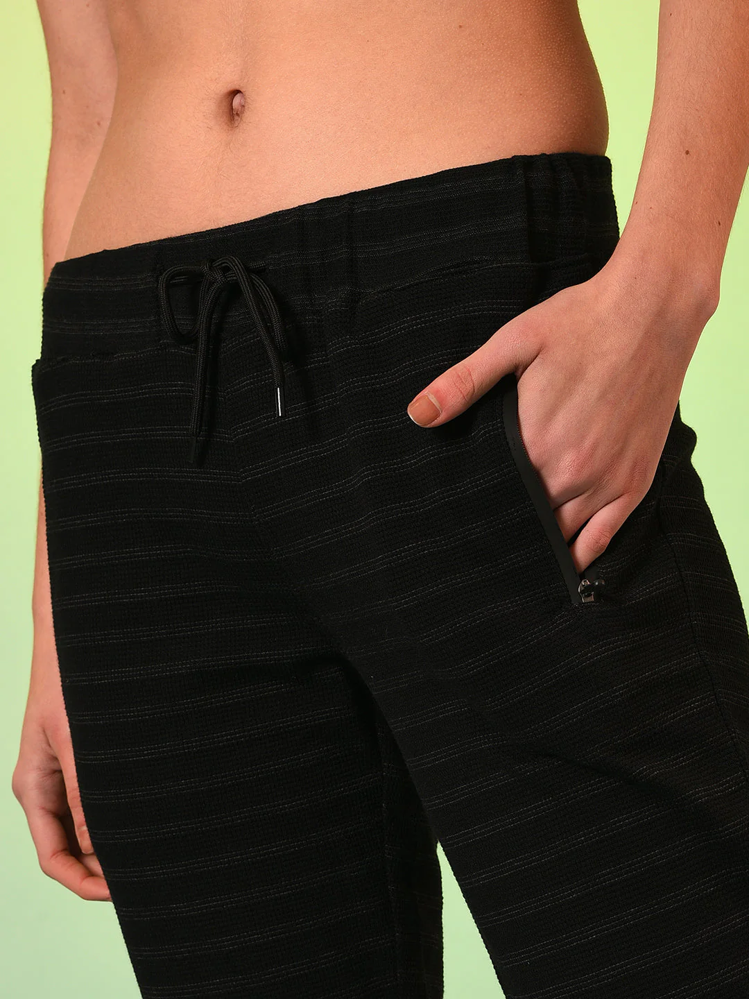 Black Striped Cotton Active Joggers - Image 7