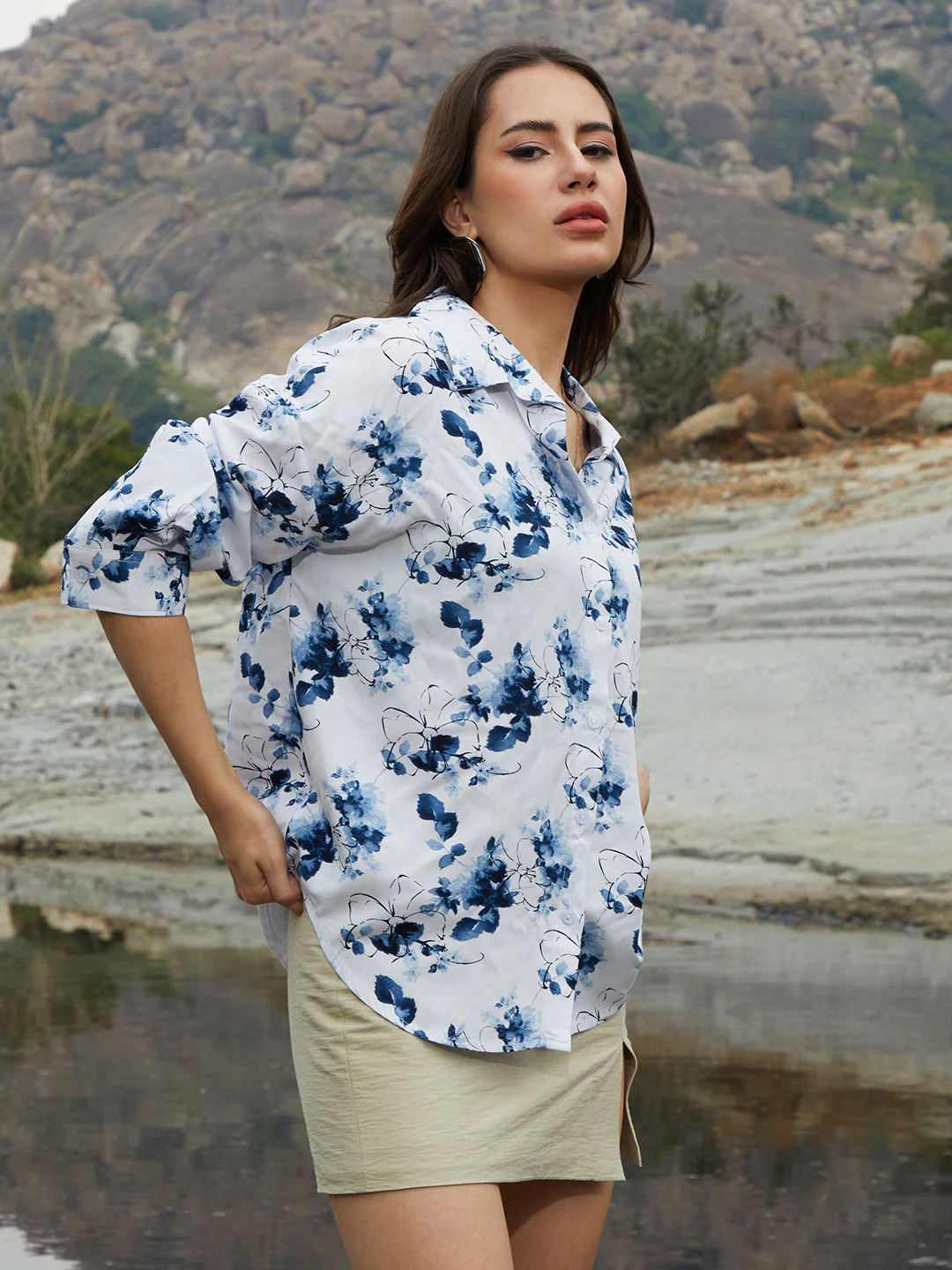 Botanical Strokes Oversized Shirt - Image 3