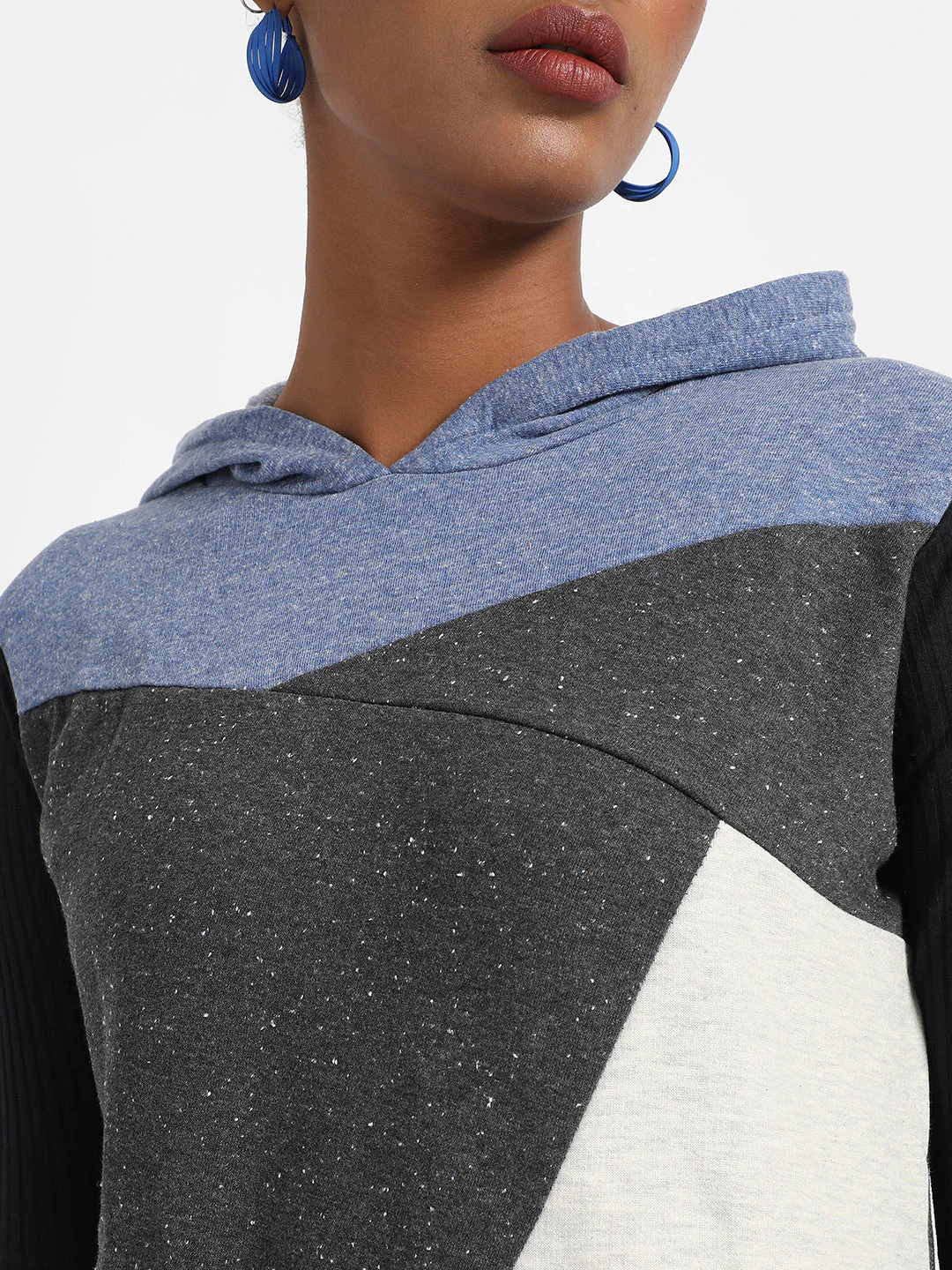 Colourblock Hoodie With Ribbed Sleeves - Image 7