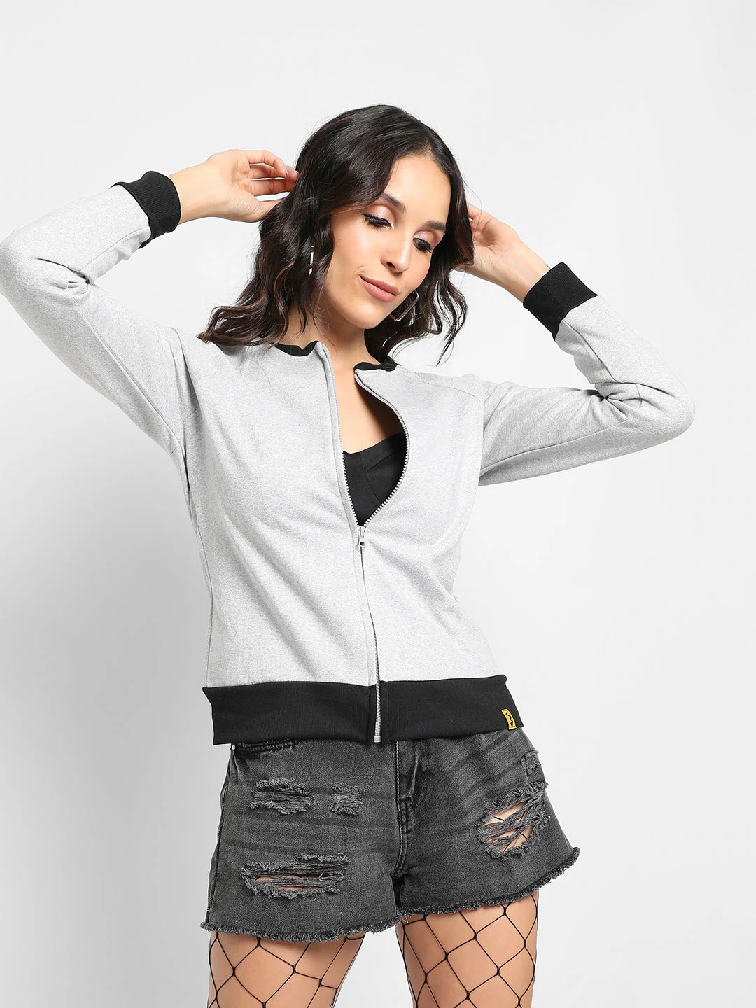 Colourblock Sweatshirt With Zip-Closure - Image 2