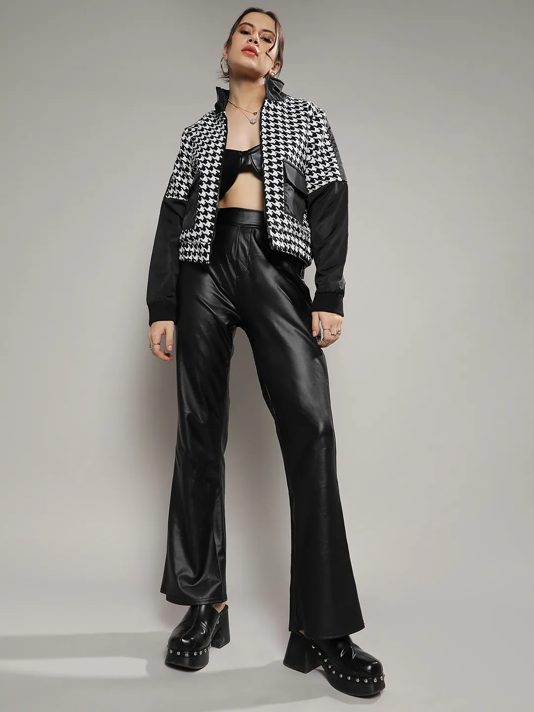Contrast Houndstooth Jacket - Image 5