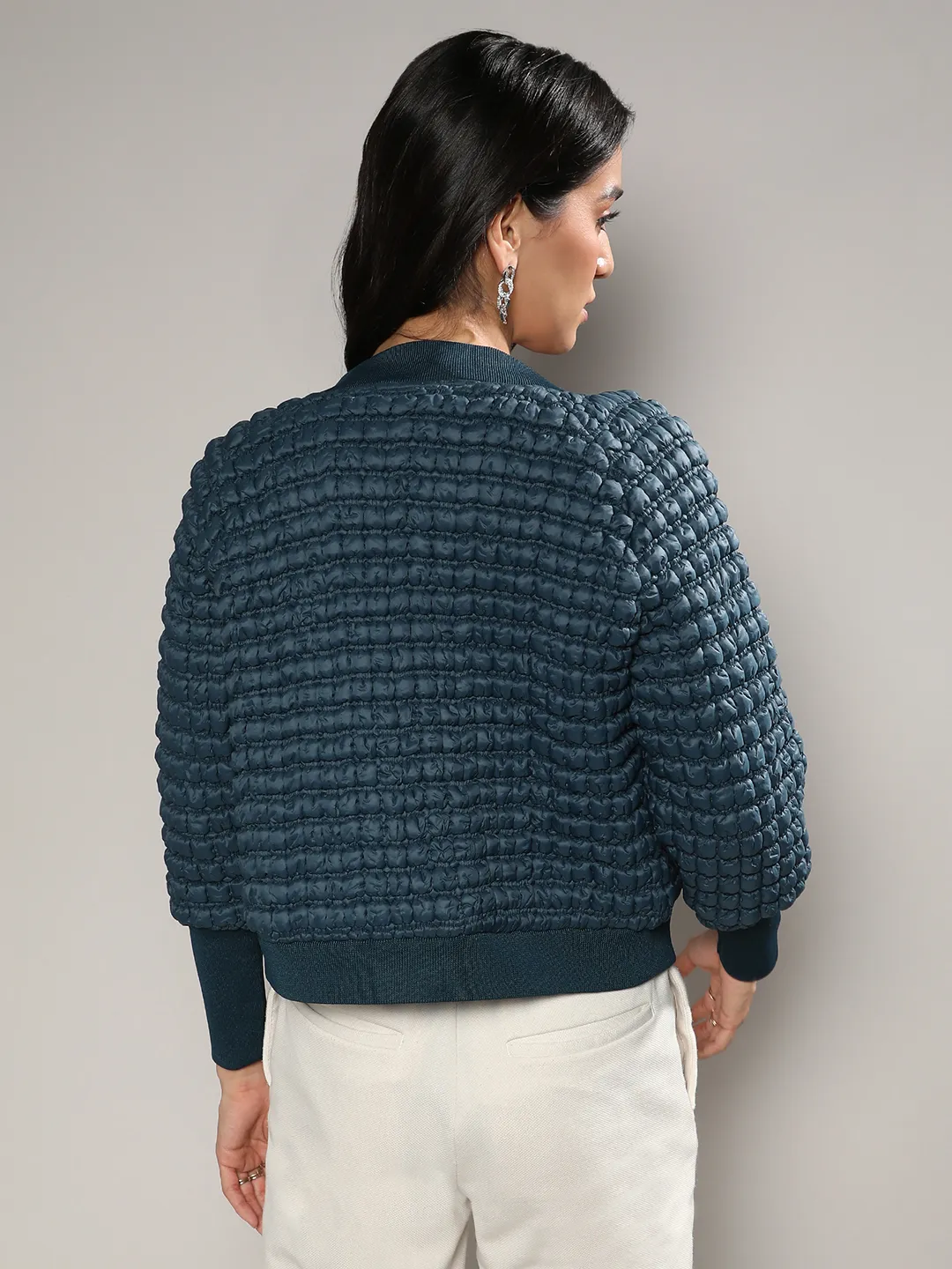 Creased Ripple Quilted Puffer Jacket - Image 4