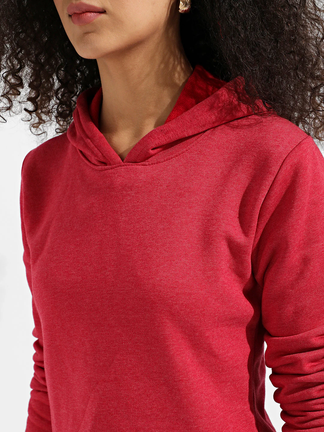 Cropped Hoodie With Contrast Drawstring - Image 7