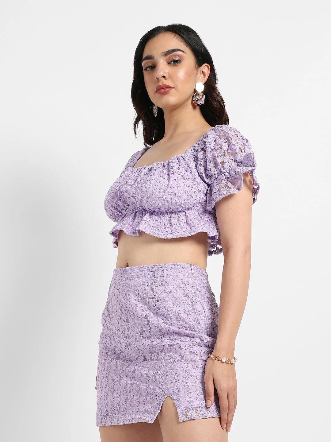 Cropped Self-Design Co-Ord Set - Image 3
