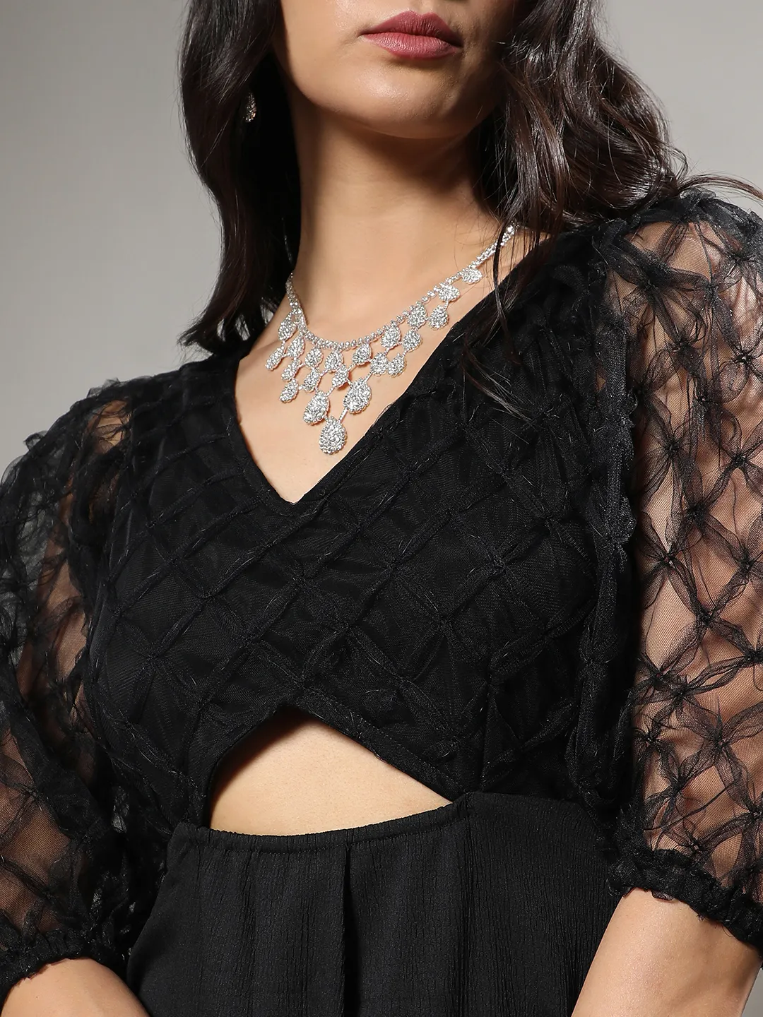 Cut-Out Dress With Sheer Detail - Image 7