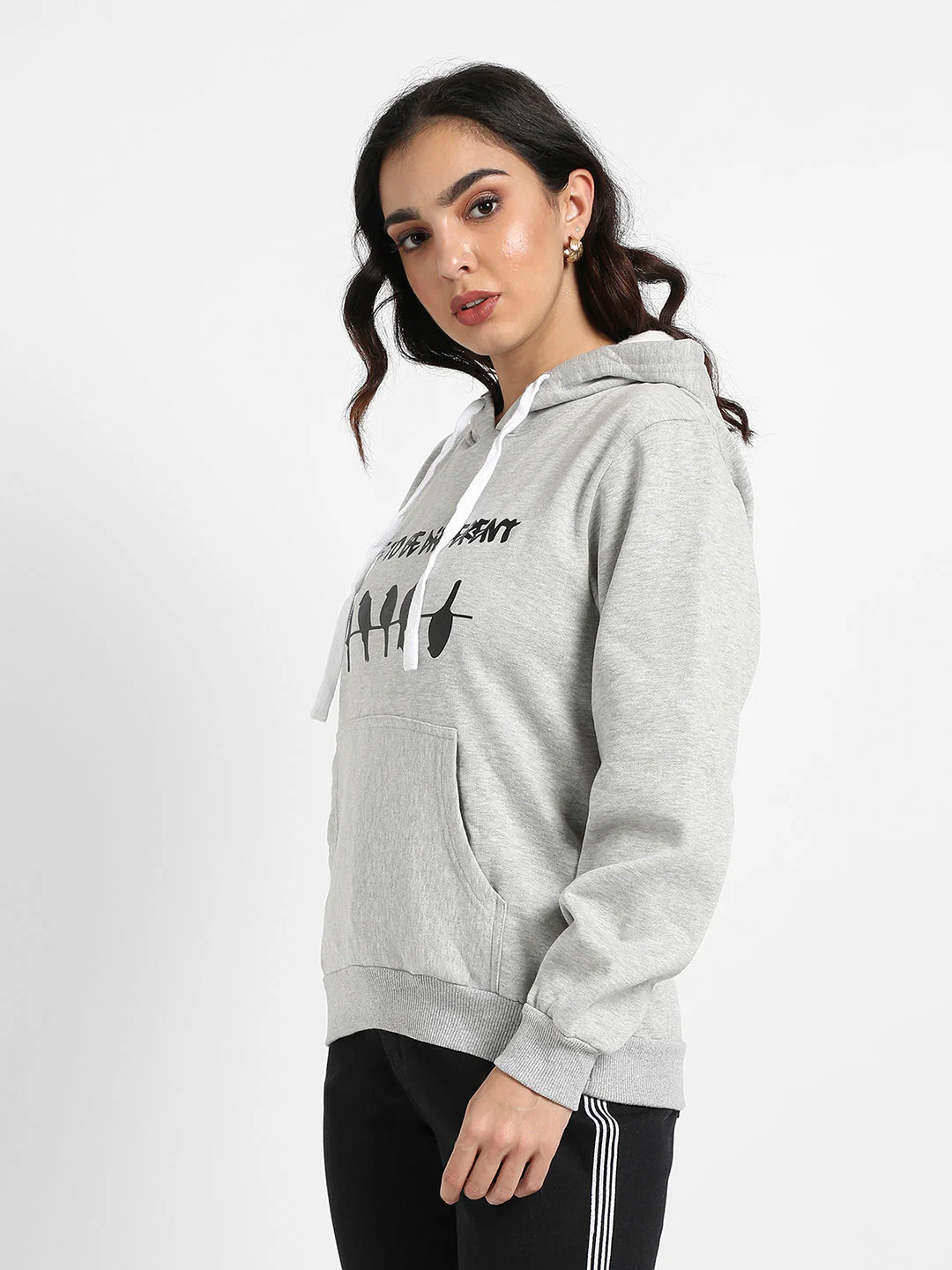 Dare To Different Hoodie With Ribbed Hem - Image 3