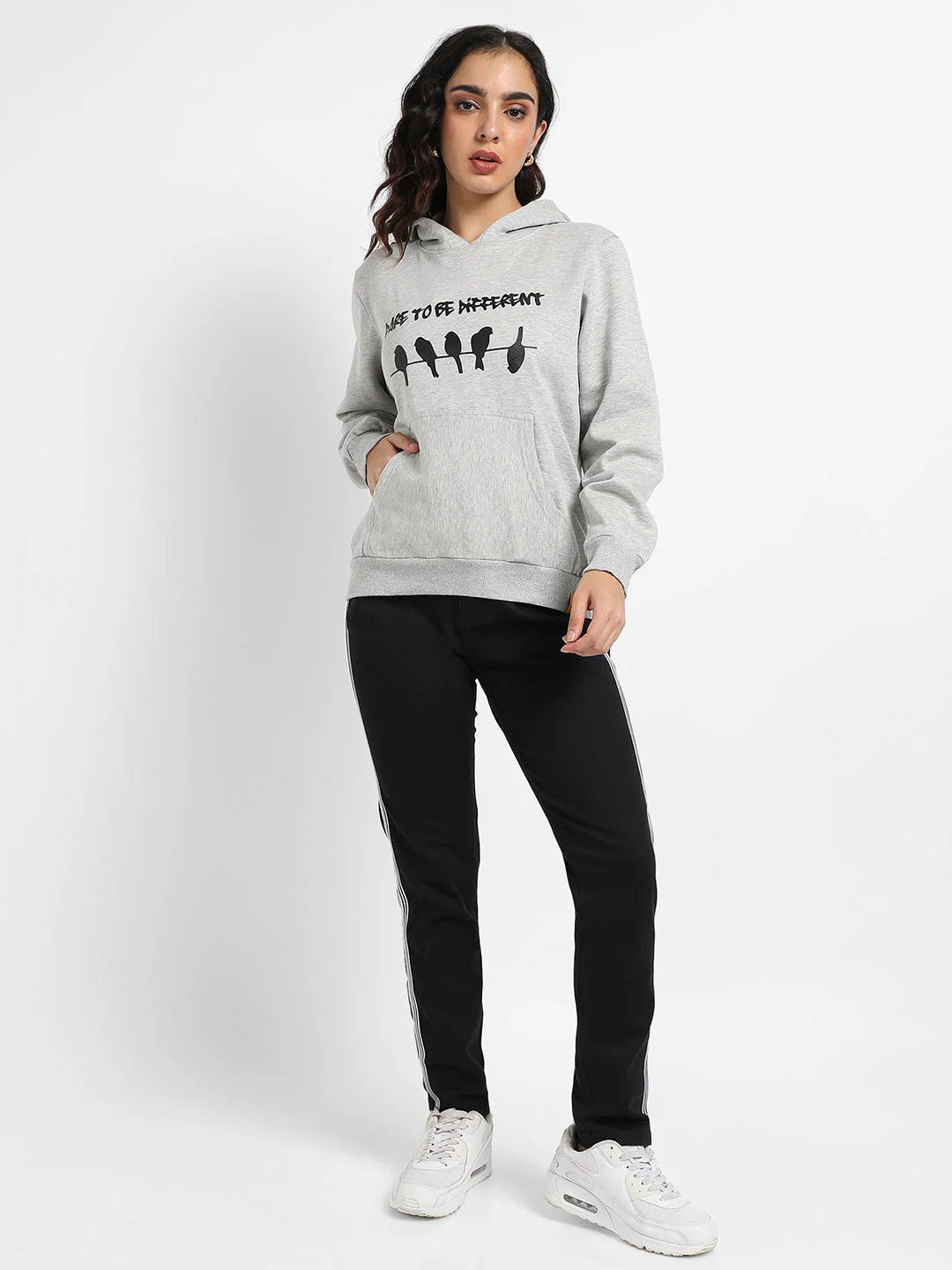 Dare To Different Hoodie With Ribbed Hem - Image 5