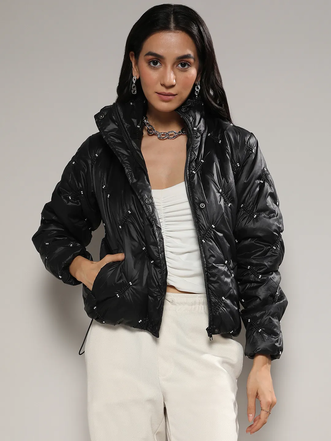 Diamond Quilt Puffler Jacket - Image 2
